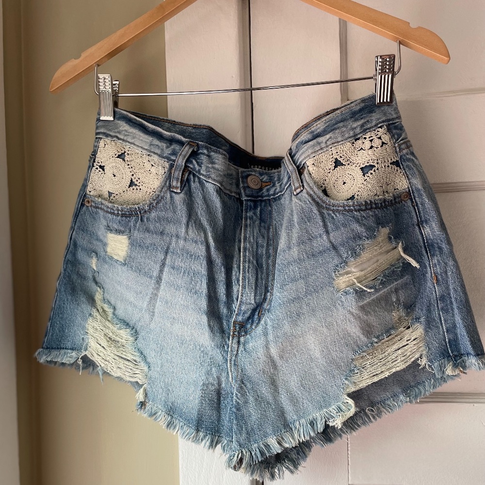 Aeropostale macrame jean shorts, size 12